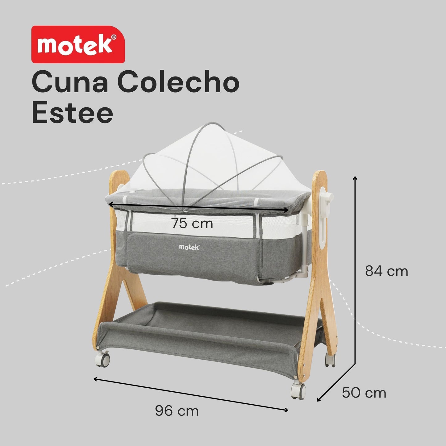 Cuna Colecho Motek Estee Bebe Mecedora Mosquitero Deluxe