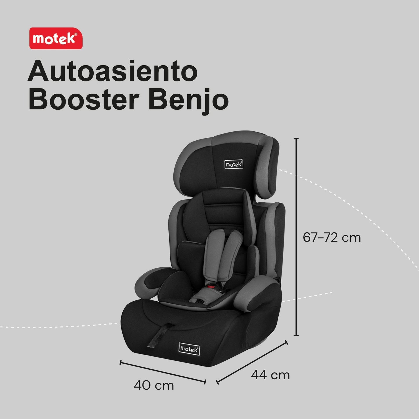 Autoasiento Silla Booster Motek Benjo Bebe Carro 9 a 36kg