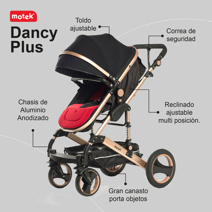 Carriola Bebe Motek Dancy Plus 3 en 1 Portabebe Aluminio