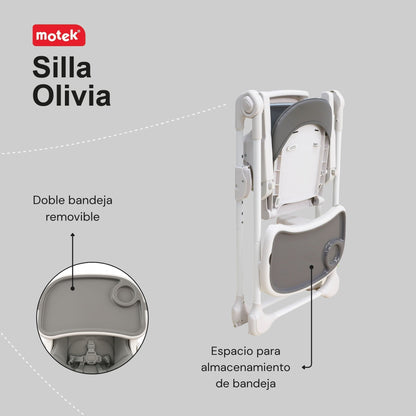 Silla Alta Periquera Motek Olivia Plegable Alturas Deluxe