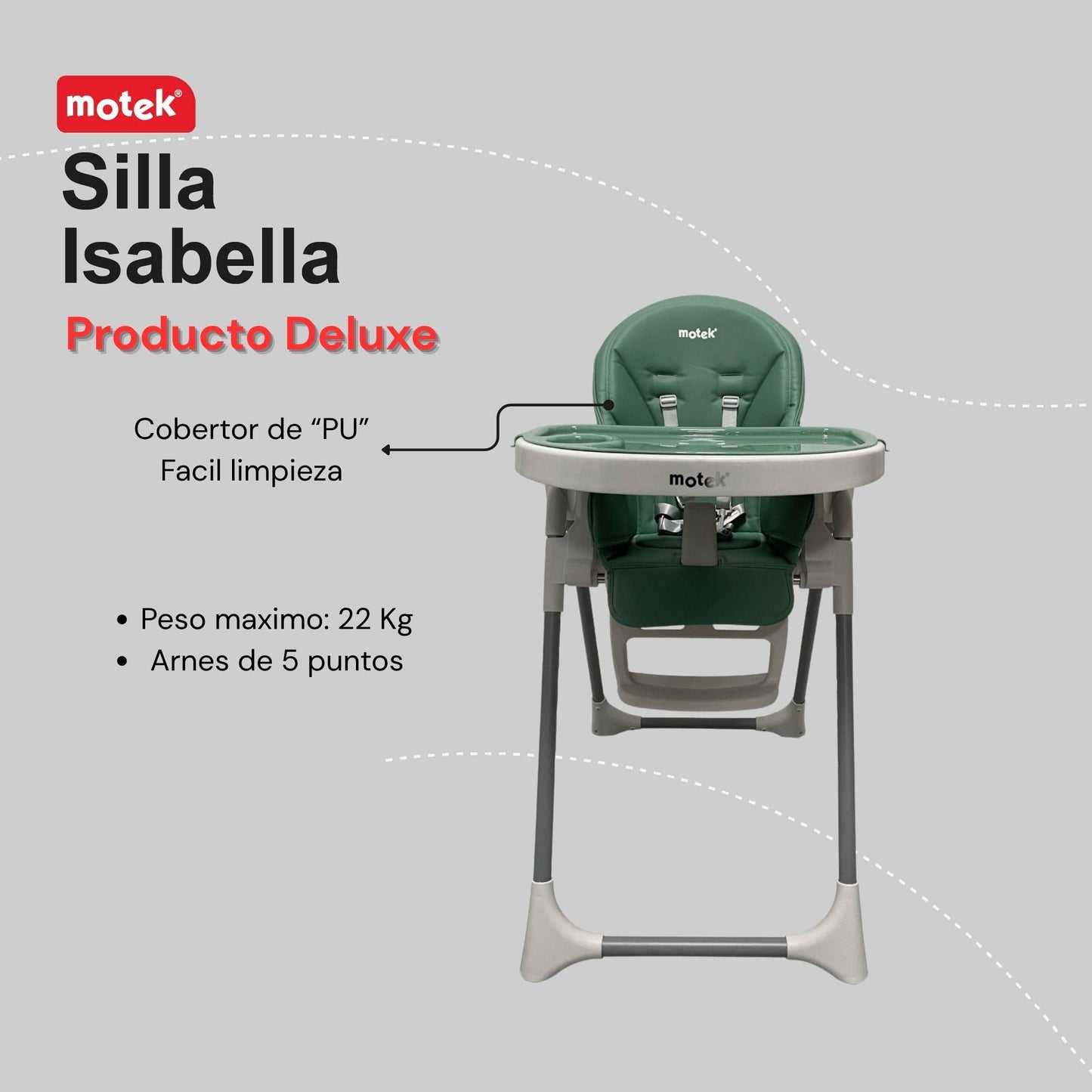 Silla Alta Periquera Motek Isabella Bebe Deluxe