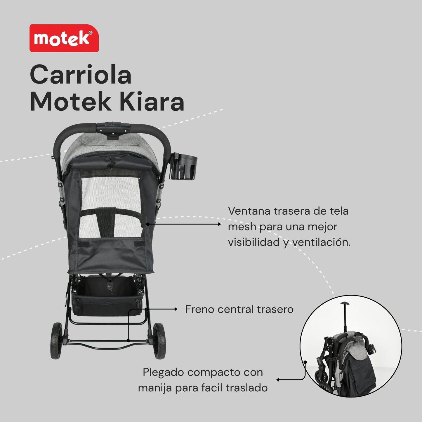 Carriola Ligera Motek Kiara Compacta de Viaje
