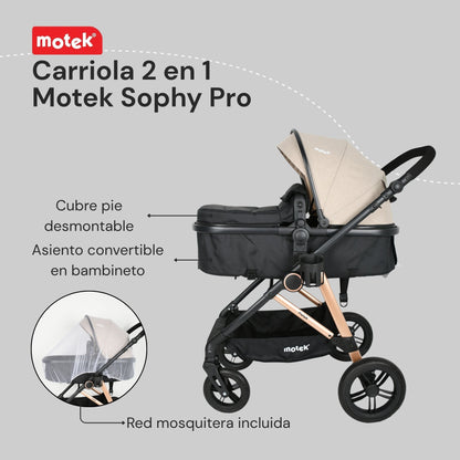 Carriola 2 en 1 Motek Sophy Pro - Bambineto Reversible 25kg