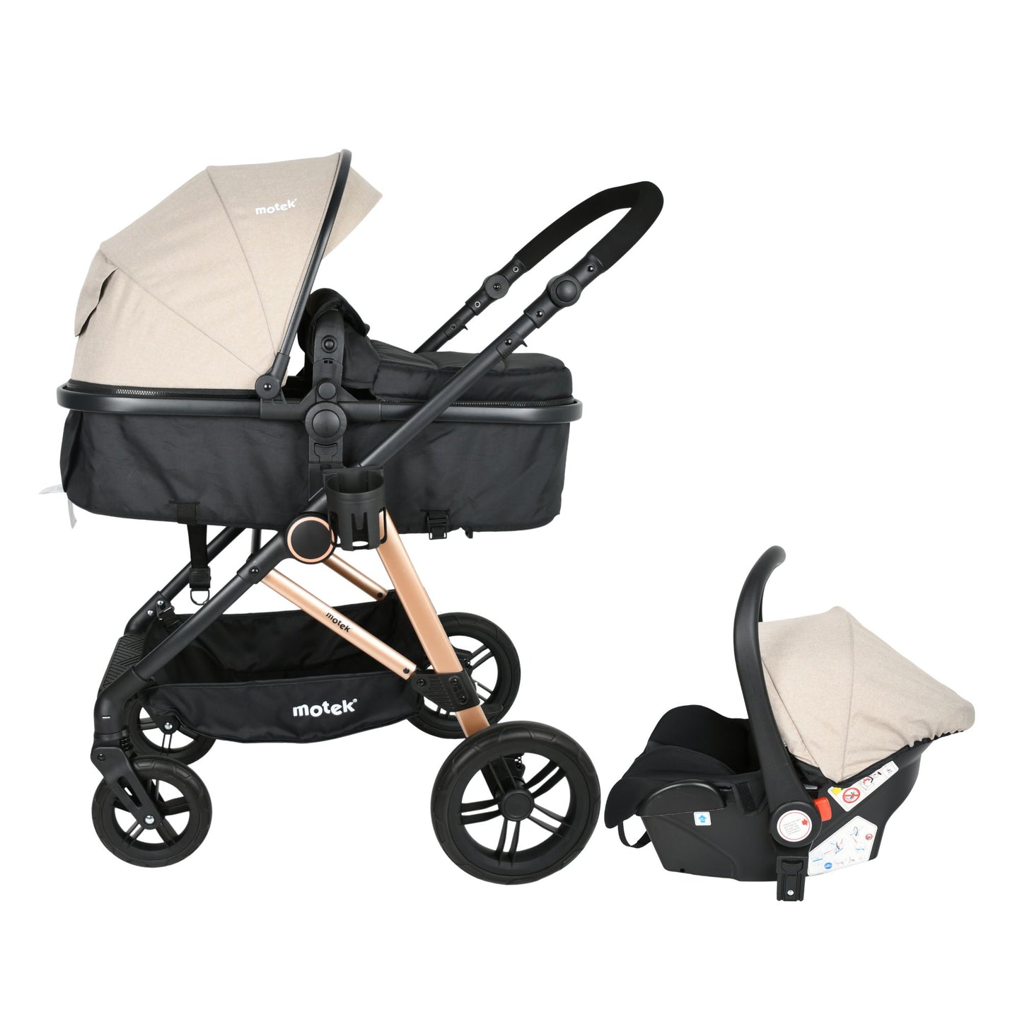 Carriola Travel System 3 en 1 Motek Sophy Plus - Bambineto y Autoasiento
