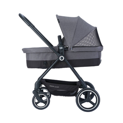 Combo Deluxe - Autoasiento gb Unari + Carriola gb Swan + Cuna Colecho Motek Estee Gris de Regalo