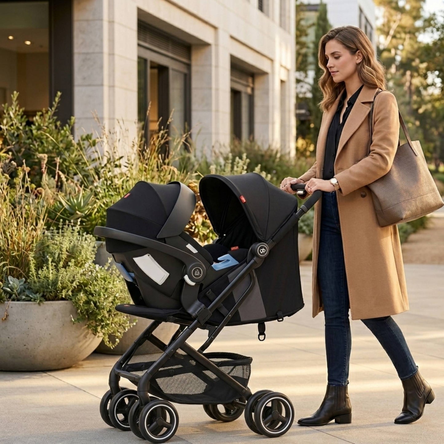 Sistema De Viaje Bebe Carriola Compacta Gb Qbit+ All Terrain con Autoasiento Portabebe Gb Artio Homologado