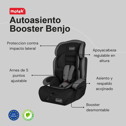 Autoasiento Silla Booster Motek Benjo Bebe Carro 9 a 36kg