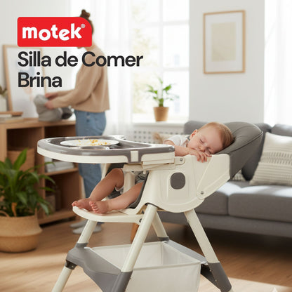 Silla Periquera Para Bebé 2 En 1 Motek Brina Reclinable Con Ruedas
