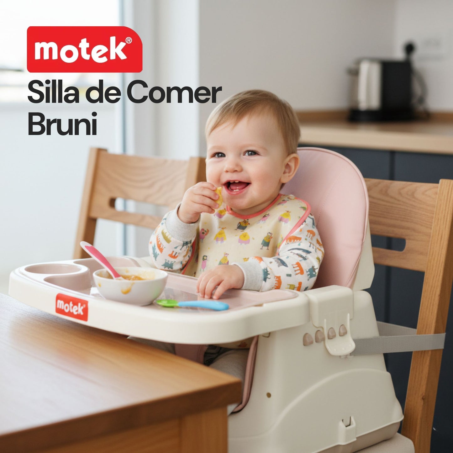 Silla Alta Periquera Motek Bruni 4 en 1 Comer Bebe