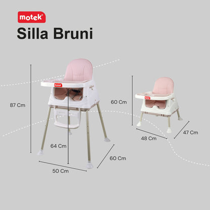 Silla Alta Periquera Motek Bruni 4 en 1 Comer Bebe