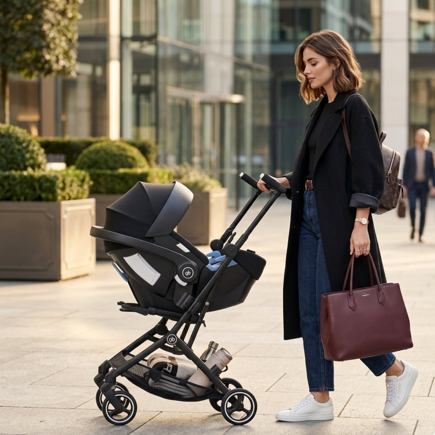 Sistema De Viaje Bebe Carriola Compacta Gb Pockit+ All City con Autoasiento Portabebe Gb Artio Homologado