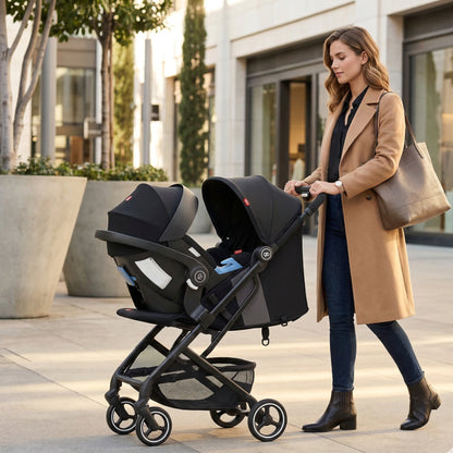 Sistema De Viaje Bebe Carriola Compacta Gb Qbit+ All City con Autoasiento Portabebe Gb Artio Homologado