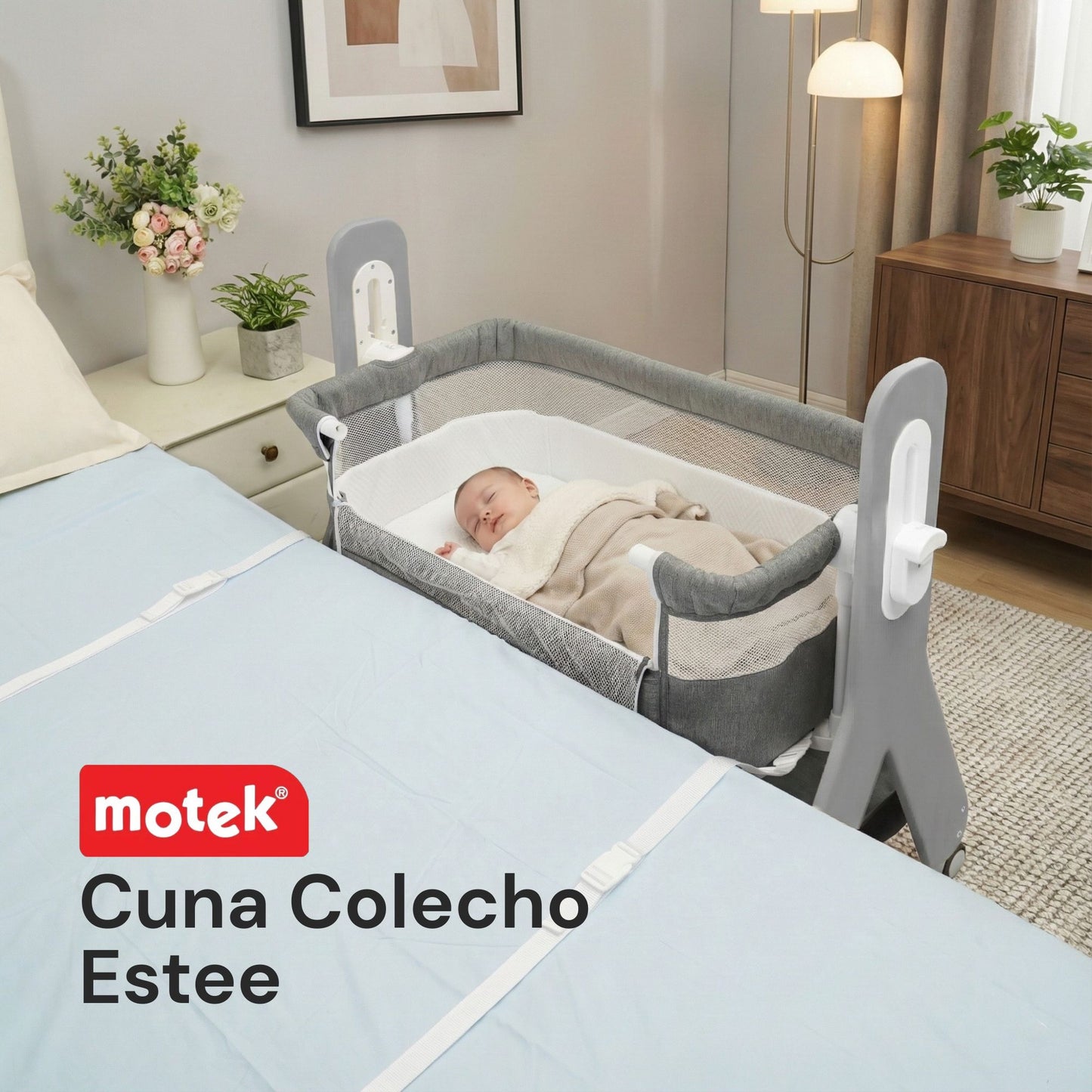 Cuna Colecho Motek Estee Bebe Mecedora Mosquitero Deluxe