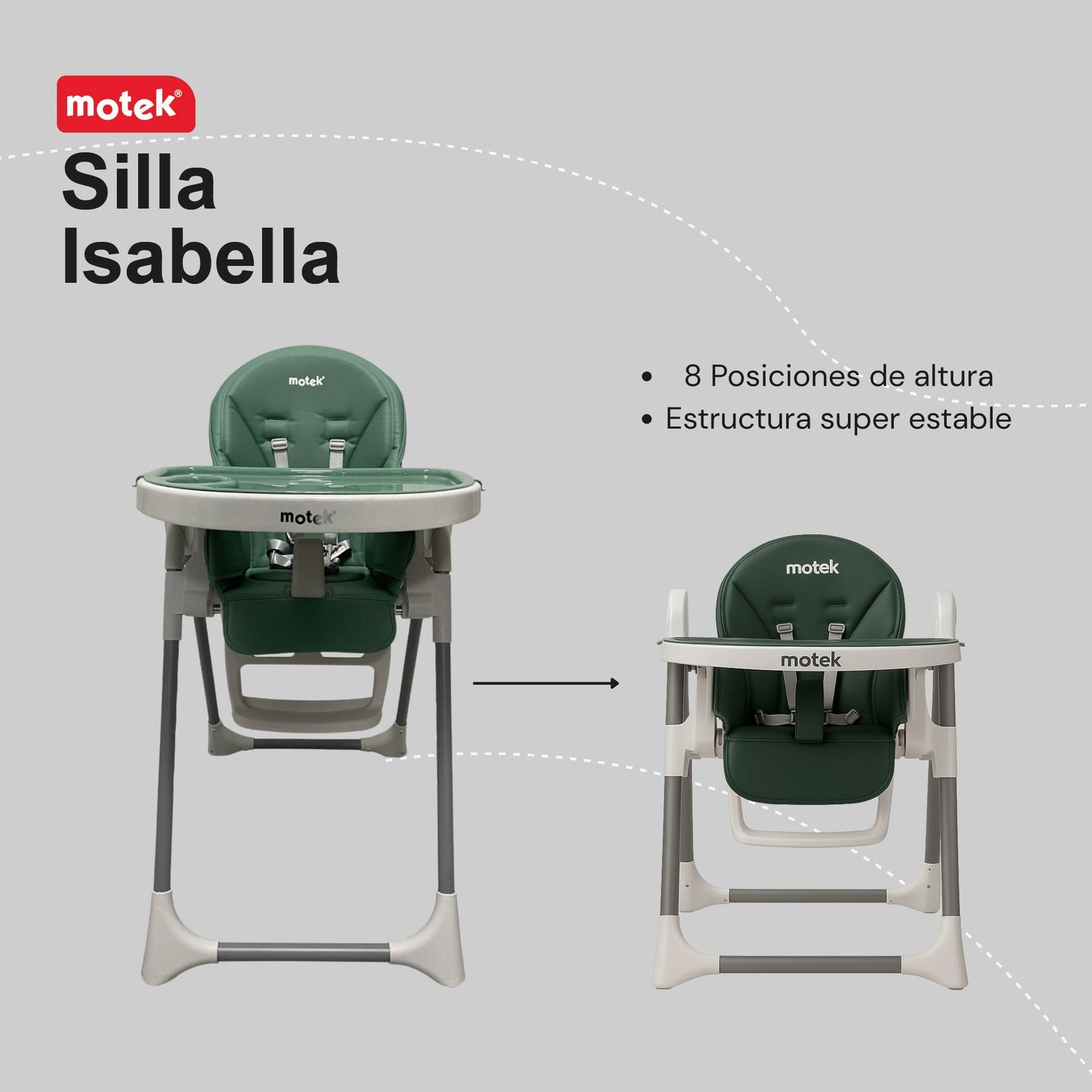 Silla Alta Periquera Motek Isabella Bebe Deluxe
