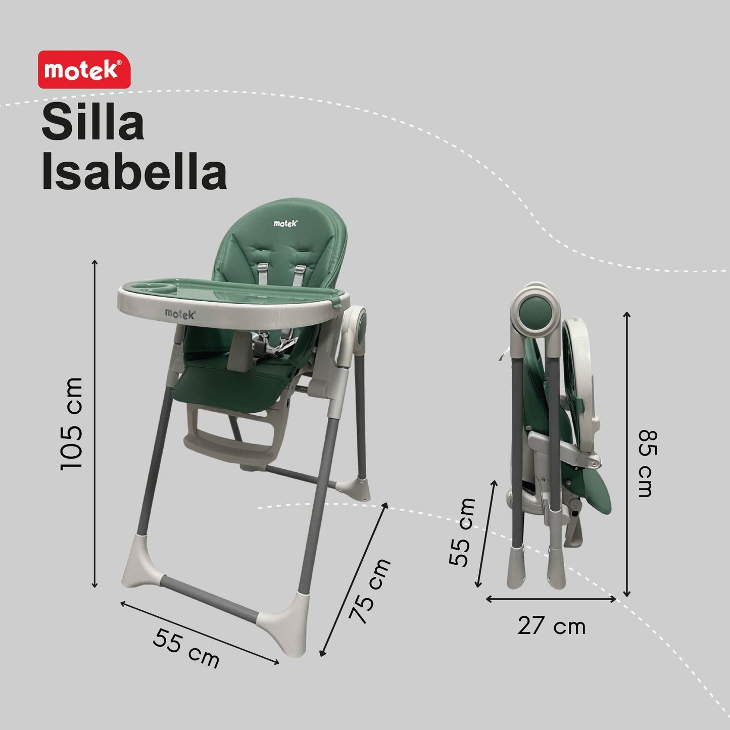 Silla Alta Periquera Motek Isabella Bebe Deluxe