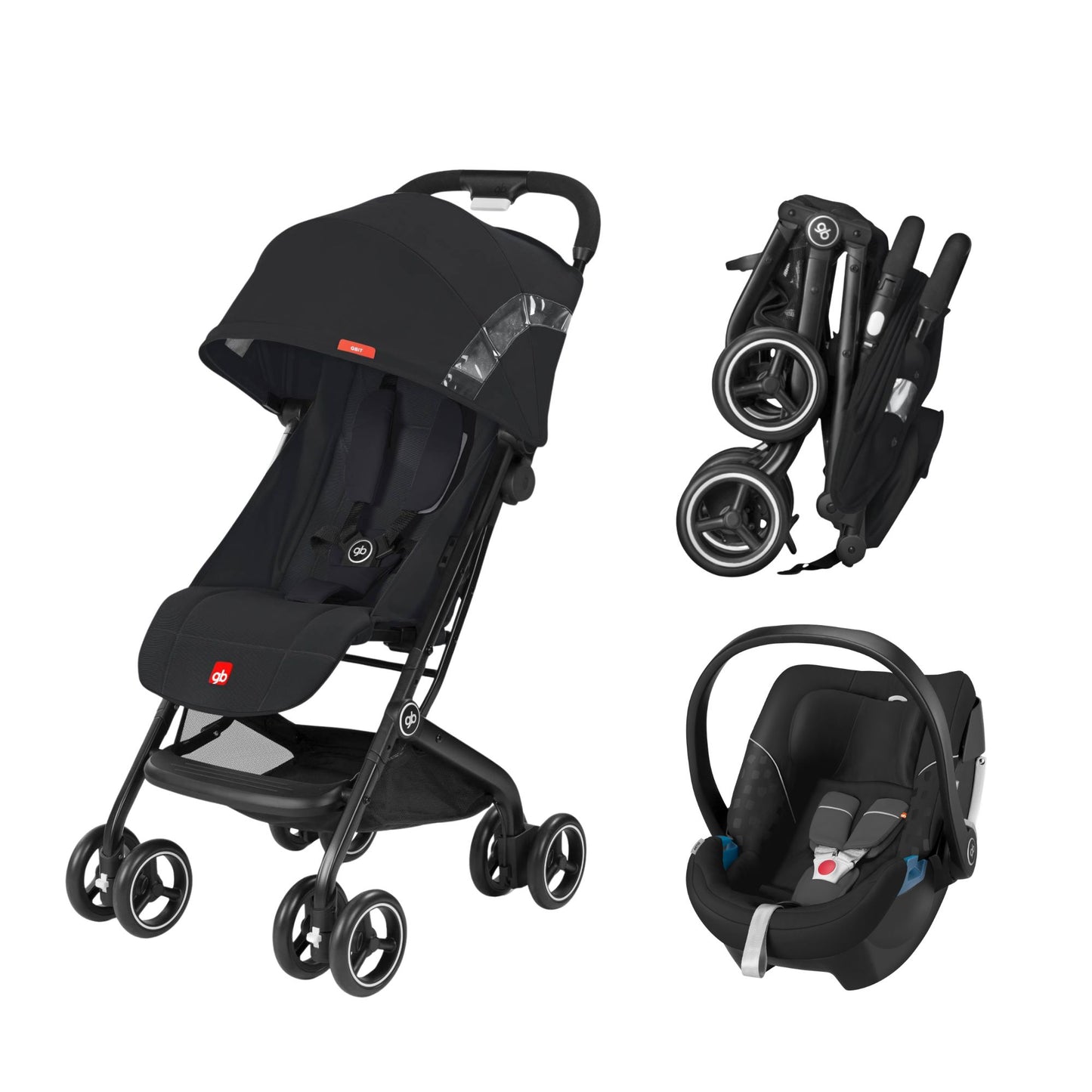 Sistema De Viaje Bebe Carriola Compacta Gb Qbit+ All Terrain con Autoasiento Portabebe Gb Artio Homologado