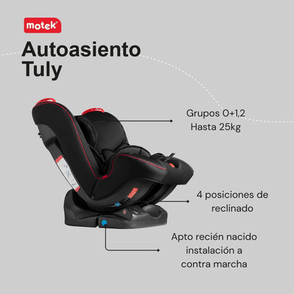 Autoasiento Silla Motek Tuly Bebe para Carro de 0 a 25kg